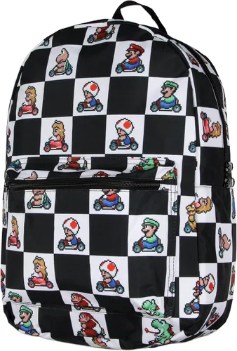 Vista 2 de Bioworld Super Nintendo Mario Kart - Mochila de viaje para portátil de 8 bits
