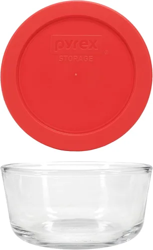 Vista 5 de Pyrex 7200 - Cuencos de vidrio de 2 tazas y tapa roja de 7200 piezas (paquete de 6)