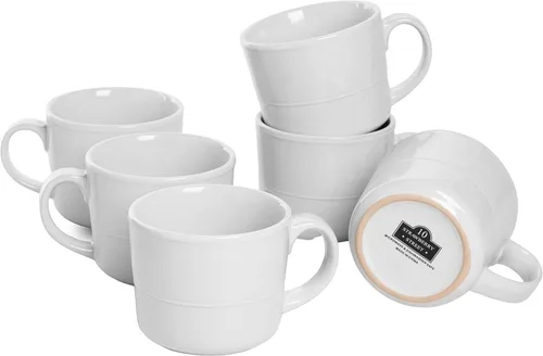 Vista 8 de Double Line - Taza de 3.75 pulgadas/12 onzas, juego de 6, azul cobalto