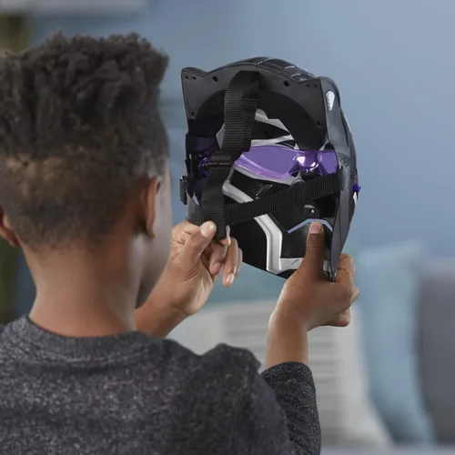 Vista 5 de Marvel Black Panther Marvel Studios Legacy Collection Black Panther Vibranium Power FX - Máscara de juguete para niños a partir de 5 años