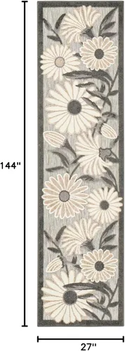 Vista 2 de Nourison Home Aloha - Alfombra beige de 2 pies 3 pulgadas x 12 pies, fácil de limpiar, no se desprende, para dormitorio, sala de estar, comedor
