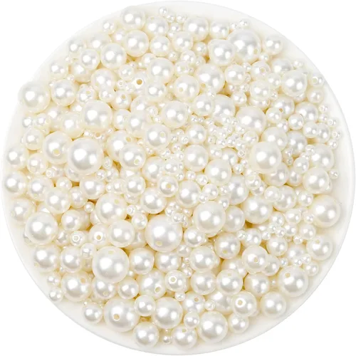 Vista 8 de Anezus 2205 Piezas Perlas Negras para Manualidades, Tamaños Surtidos de Perlas Falsas, Perlas para Coser, Perlas Sueltas a Granel con Agujeros
