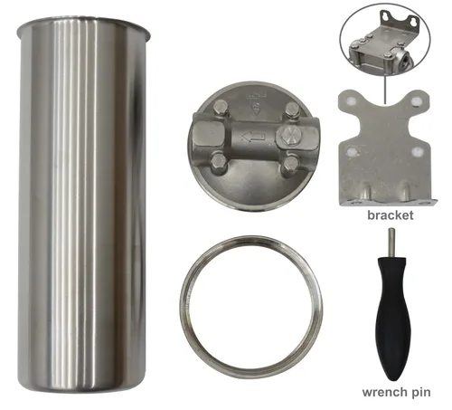 Vista 5 de TECHTONGDA Carcasa de filtro para sistema de filtración de agua Acero inoxidable 1/2 pulgada NPT para cartucho de filtro largo de 10 pulgadas 72psi