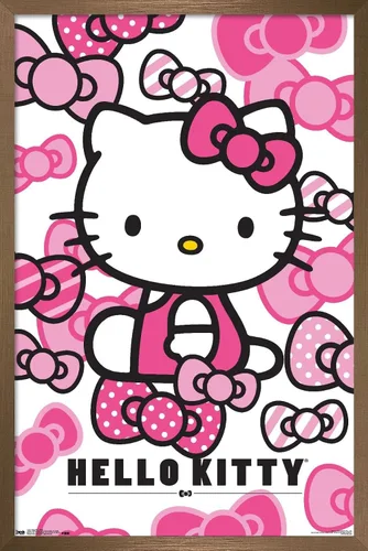 Vista 13 de Trends International Hello Kitty - Póster de pared con lazos, 14.725 x 22.375 pulgadas, versión enmarcada de madera de granero