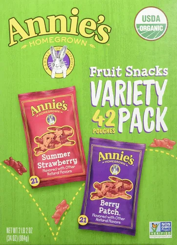 Vista 35 de Bocadillos Orgánicos Building Blocks de Annie's con Sabor a Fruta, Sabores de Frutas Variados, Sin Gluten, 10 Bolsas, 7 oz Formas de bloques