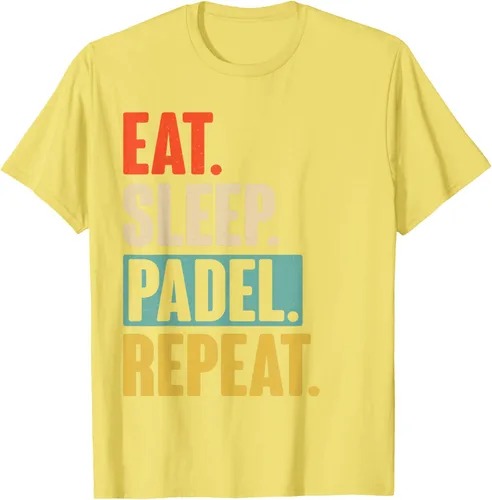 Vista 37 de Eat Sleep Padel Repeat - Camiseta de pádel retro vintage, Negro