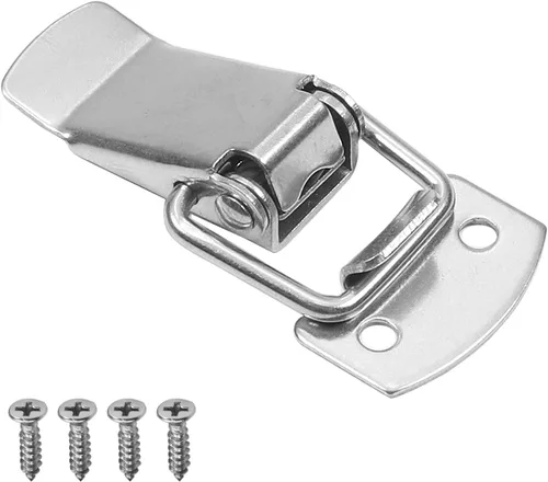 Vista 10 de Cerradura de palanca de acero inoxidable 201 de 1.54 pulgadas de longitud con resorte sin agujero de bloqueo, cerraduras con resorte para caja