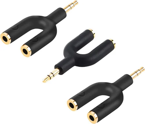 Vista 9 de CableCreation Adaptador de audio angular de 0.138 in, conector de auriculares estéreo TRRS de 1/8 macho a hembra compatible con auriculares