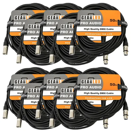 Vista 9 de Gearlux Cable DMX, 3 pines, macho a hembra, 3.2 pies - paquete de 10