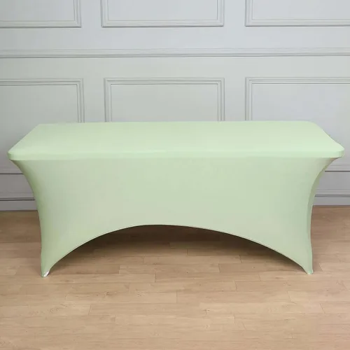 Vista 24 de Efavormart - Mantel rectangular de elastano elástico beige de 4 pies