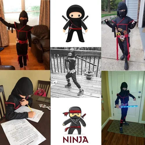Vista 6 de Fairycece Disfraz de ninja para niños 4T-14