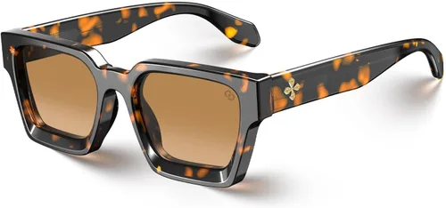 Vista 12 de VISOONE Fashion 100% UV400 Protection Rectangle Sunglasses for Women Men