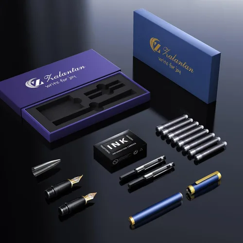 Vista 2 de Pluma estilográfica, pluma de lujo, bonito regalo de bolígrafo, cobre puro, sensación pesada, bolígrafo ejecutivo de oficina, bolígrafos de Negro