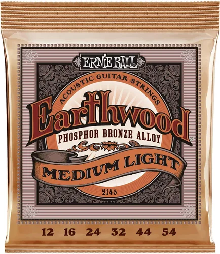 Vista 10 de Ernie Ball Earthwood P03543 - Cuerdas para guitarra acústica personalizadas de bronce fosforoso medio, paquete de 3, calibre 12.5-56