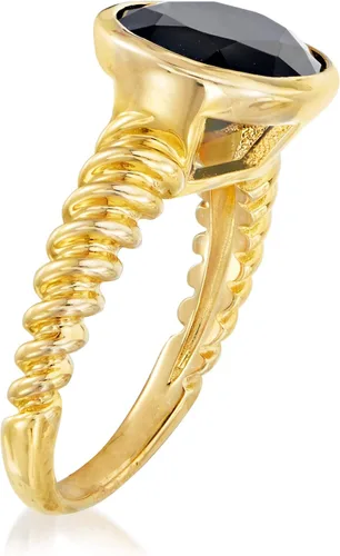 Vista 3 de Ross-Simons Black Onyx Ring in 18kt Gold Over Sterling