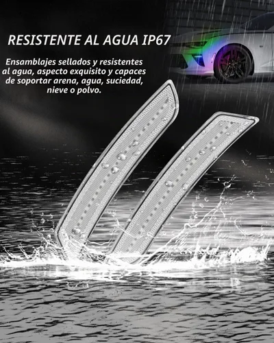 Vista 6 de Bestview Luces LED RGB de marcador lateral para Chevy Camaro 2016-2024