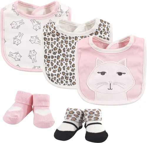 Vista 191 de Hudson Baby Conjunto de babero y calcetines unisex de algodón para bebé
