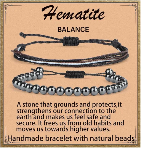 Vista 37 de LPBeads Pulsera de piedra natural hecha a mano de tamaño ajustable