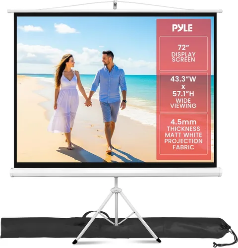 Vista 9 de Pyle Soporte de trípode portátil para proyector, pantalla de proyección móvil, transporte ligero y duradero, sistema de montaje fácil de tirar