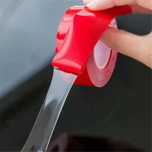 Vista 4 de Cinta de doble cara resistente, (total de 10 pies), adhesivo transparente, impermeable, extraíble, cinta de montaje de doble cara para arreglar