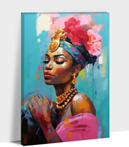 Vista 103 de Arte de pared afroamericano, decoración de rey y reina bailarín negro para sala de estar, arte de pareja de amor negro para dormitorio, lienzo