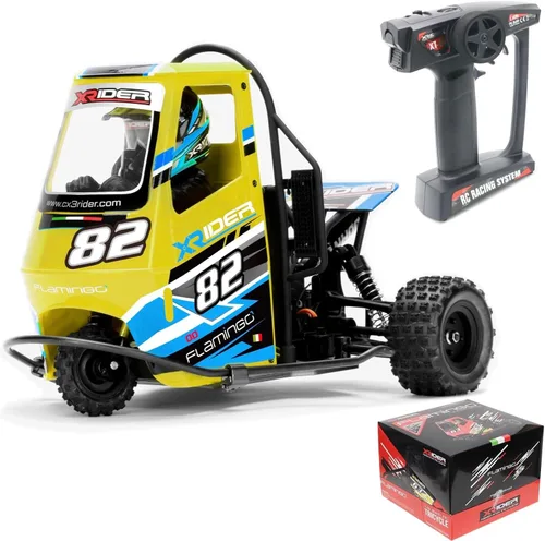 Vista 8 de HTLNUZD 1/8 RC X-Rider Flamingos 2.4G 3WD 2 en 1 ESC Triciclo eléctrico de alta velocidad para motocicleta Triciclo RTR Drift Vehículos para adultos
