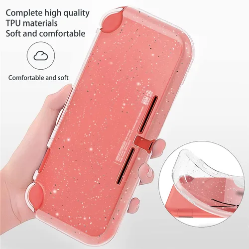 Vista 5 de DLseego Carrying Case for Nintendo Switch lite, Newest Design Portable Travel Carrying Case 4 in 1 Accessories Kit with 1 Pcs Glitter case, 2 Pcs
