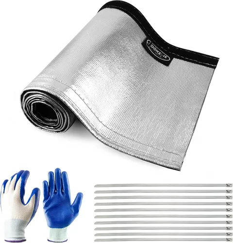 Vista 10 de Funda de protección térmica aluminizada plateada de 1-1/2 pulgadas de diámetro interior x 10 pies para una manguera de protección térmica definitiva
