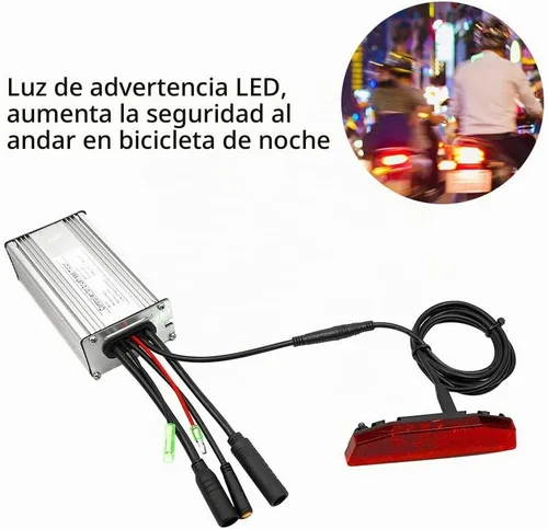 Vista 2 de Luz trasera de EBike 6V60V, luz de advertencia LED, equipo de luz trasera, conector impermeable, accesorios de bicicleta eléctrica