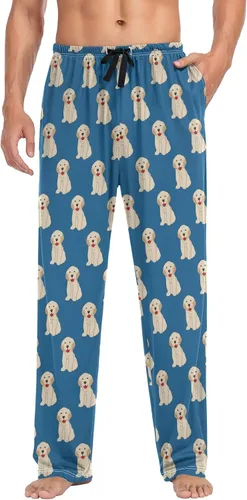 Vista 3 de Ollabaky Pantalones de pijama para hombre, pantalones de descanso con bolsillos, Multi