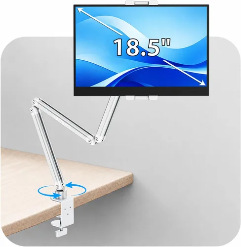 Vista 14 de Urmust Soporte de pared para tableta para iPad, rotación de 360°, soporte ajustable para tablet con brazo extensible de aluminio, para iPad