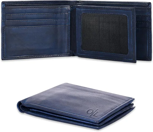 Vista 97 de Carteras RFID delgadas para hombres - Cartera de bolsillo frontal de piel genuina