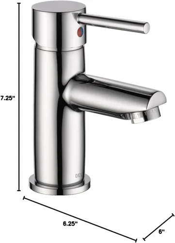 Vista 7 de Delta Faucet Grifo de baño moderno de un solo agujero, grifo de baño de una sola manija cromado, grifo de lavabo de baño, ensamblaje de drenaje