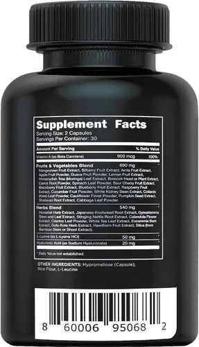 Vista 9 de Vital Vitamins Suplemento de Colágeno Vegano - con Sílice y Ácido Hialurónico - Suplementos de Colágeno a Base de Plantas - Apoya el Cabello