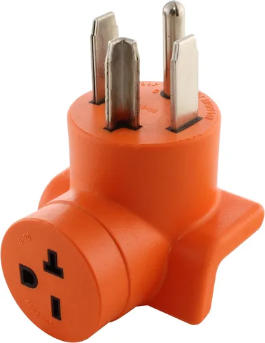 Vista 11 de AC WORKS Adaptador de salida de pared para secadora de 30 amperios y 4 clavijas (para enchufe de secadora de 30 A de 3 clavijas)