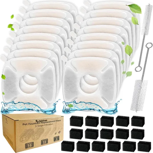 Vista 7 de 18 piezas de filtros de fuente para gatos Reemplazo Compatible con VEKEN 95 onzas/2.8 L, 67 onzas/2 L, 135 onzas/4 L Fuente para mascotas