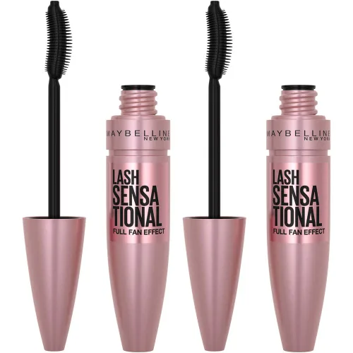 Vista 11 de Maybelline Lash Sensational - Máscara lavable, alargadora y voluminizadora para un efecto de abanico completo, negro más negro, 1 unidad Blackest