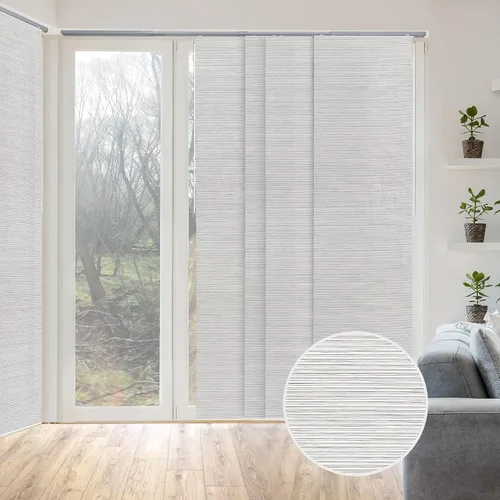 Vista 11 de GoDear Design - Persianas verticales ajustables para puertas corredizas, riel extensible de 45.8 a 86 pulgadas de ancho, cortinas de panel