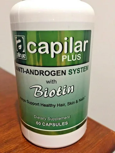 Vista 2 de PACK DE 2 Capilar Plus (60 cápsulas) Sistema Anti-Andrógeno Con Crecimiento Del Cabello De Biotina/Caida Cabello