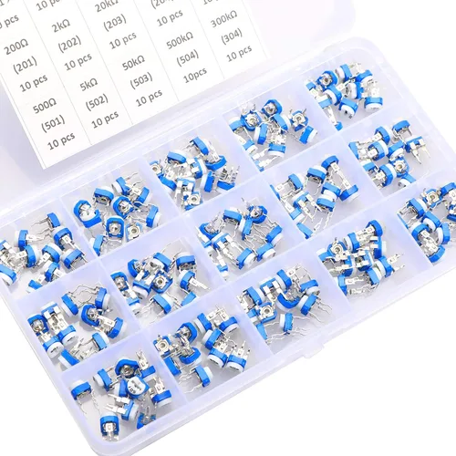 Vista 4 de 150 piezas de 15 valores 100 ohmios - 2M ohmios Trimpot Resistencia