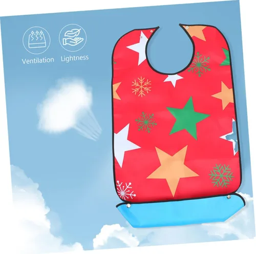 Vista 8 de Healifty 2 baberos de Navidad para adultos mayores protectores de alimentación ajustables diseño festivo árbol de Navidad de Papá Noel para uso a