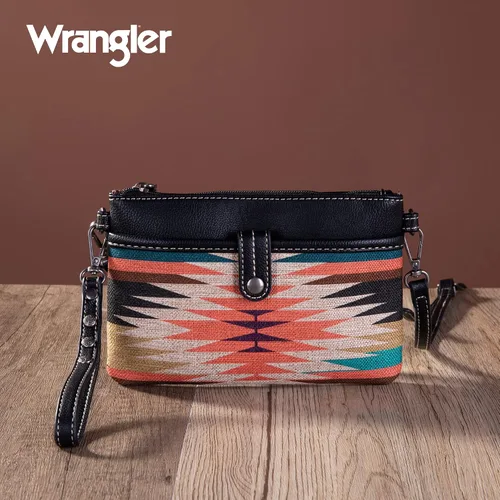 Vista 9 de Wrangler Aztec - Bolso de hombro abierto de lona con bolsa cruzada