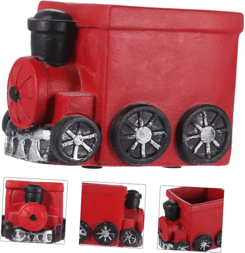 Vista 9 de Yardwe Maceta de escritorio de estilo minimalista, maceta de cactus para oficina, cocina, patio Rojo