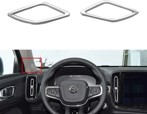 Vista 5 de Lirun Interior A Pillar Altavoz Estéreo Bisel Trim para Volvo XC40 2018-2020, Plata