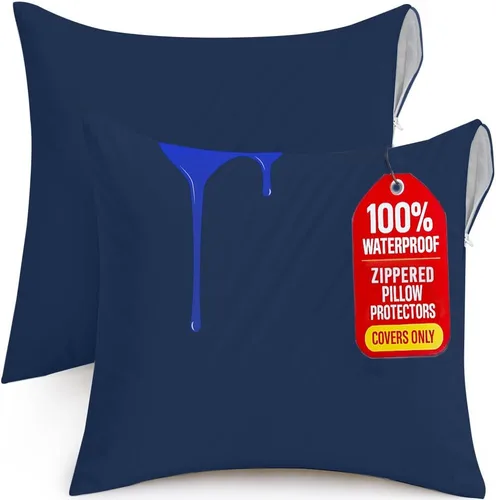 Vista 10 de Utopia Bedding - Fundas impermeables para almohadas (sin insertos de almohada) con cremallera europea (paquete de 2, blanco), fundas de almohada