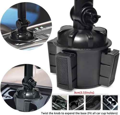 Vista 3 de HYS Portavasos Walkie Talkie Clip Mount, portavasos de mano para radio de coche [seguro y estable] Portavasos Radio de 2 vías, soporte para radio