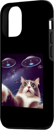 Vista 2 de Funda clásica para iPhone 15 con diseño de gato alienígena