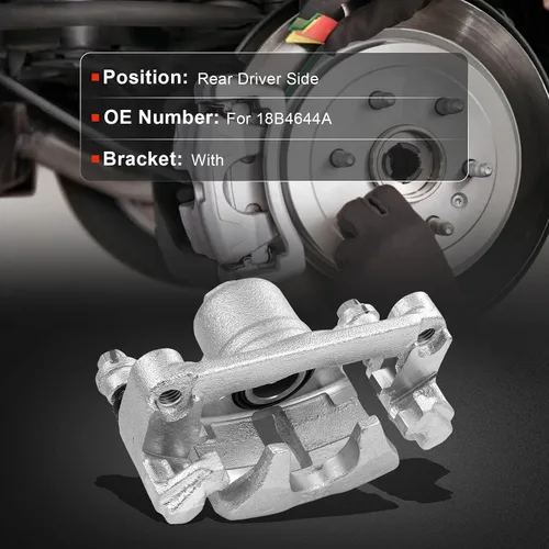 Vista 2 de cciyu Conjunto de pinza de freno trasera izquierda 18B4644A con soporte para Buick Rendezvous, para Chevy Venture, para Oldsmobile Silhouette