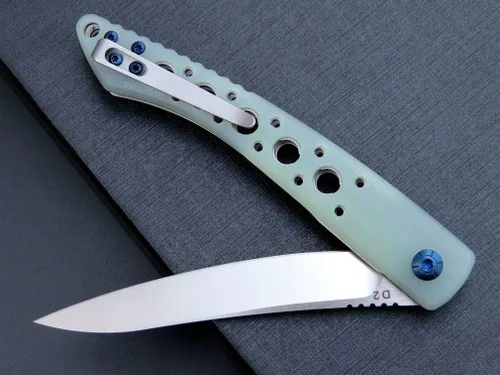 Vista 6 de Eafengrow EF943 EDC Cuchillo plegable D2 hoja de acero G10 Mango Flipper Cuchillos con clip de bolsillo para camping, senderismo, supervivencia al