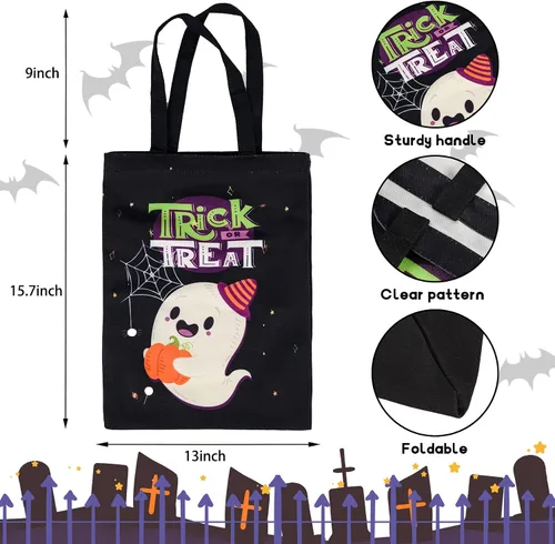 Vista 5 de ATFUNSHOP Halloween Trick or Treat Tote Bag 15.7